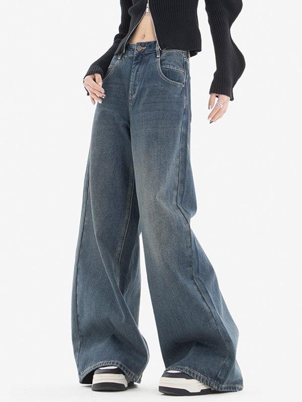 Classic Blue Wash Baggy Boyfriend Jeans Product Image