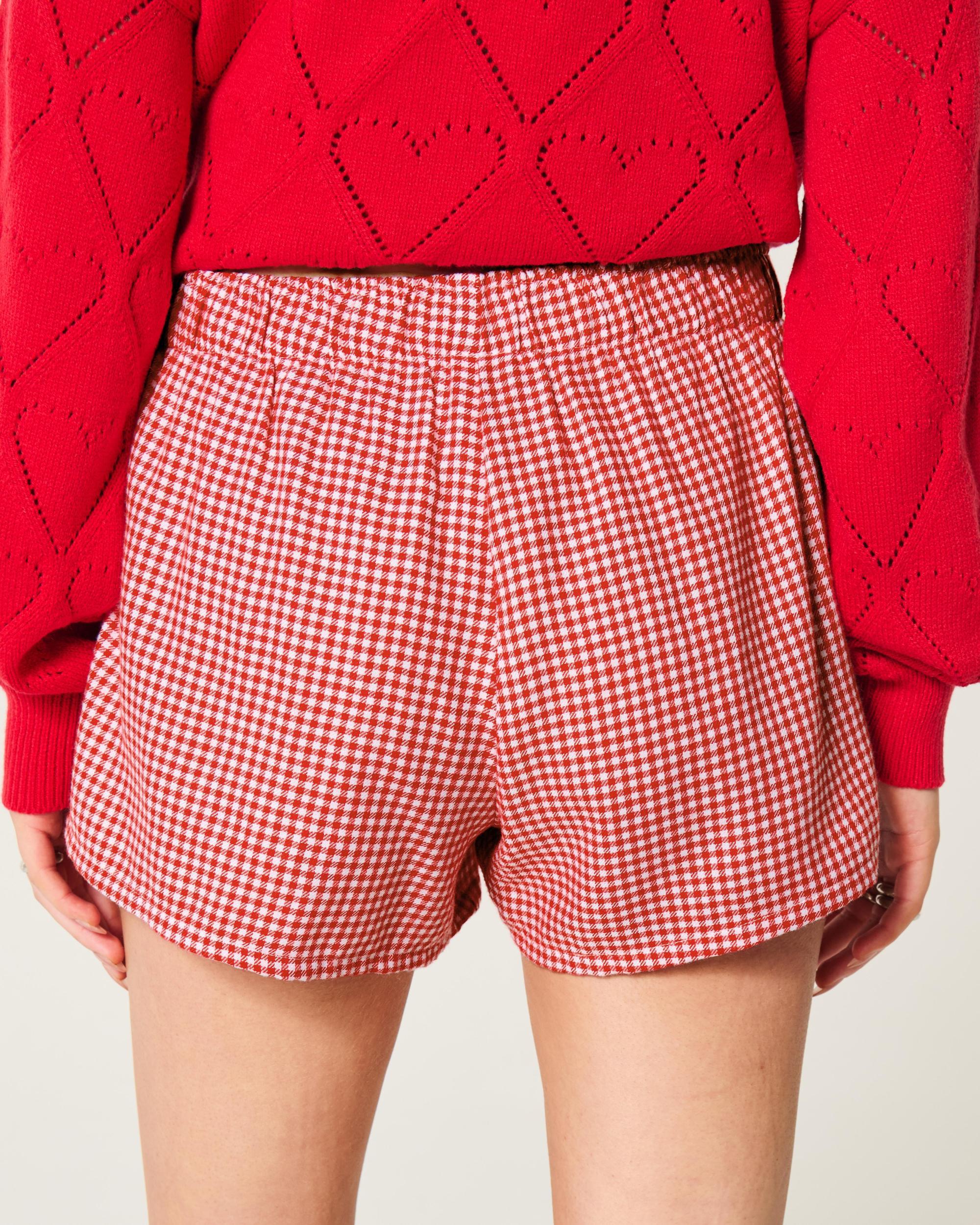 Foldover Waist Flannel Boxer Shorts Product Image