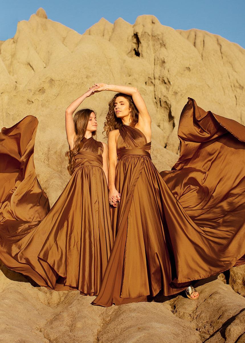 Junie Impact Dress in Dark Honey Girls Product Image