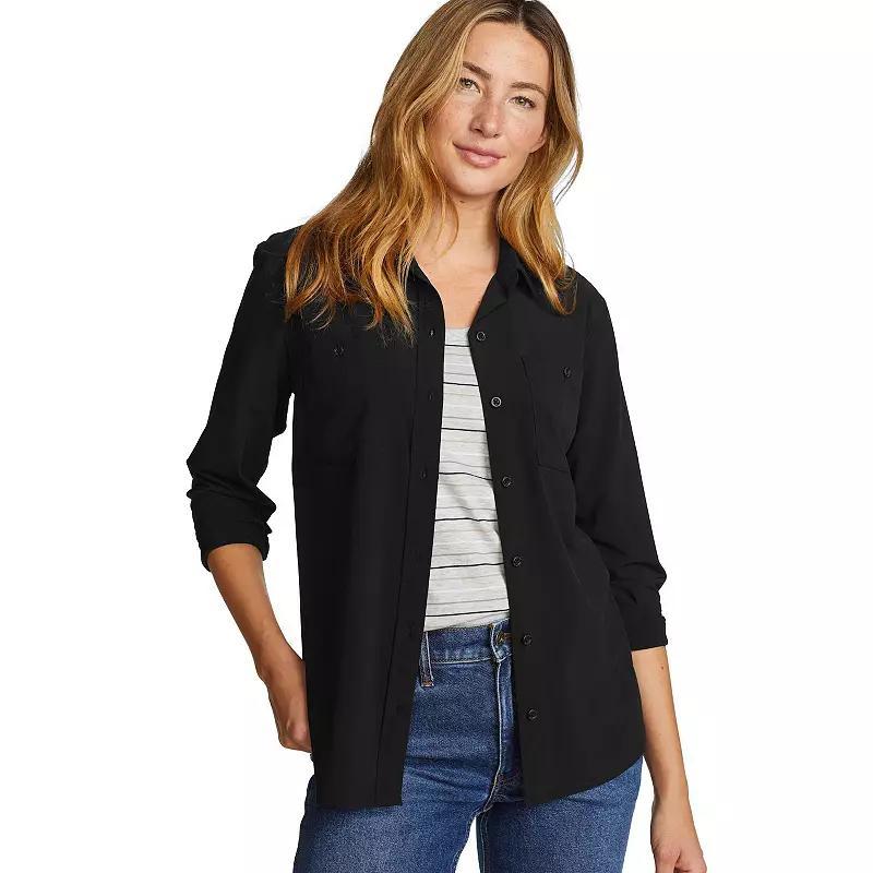 Women's Eddie Bauer Departure 3.0 Long Sleeve Shirt, Size: XXL, Black Product Image