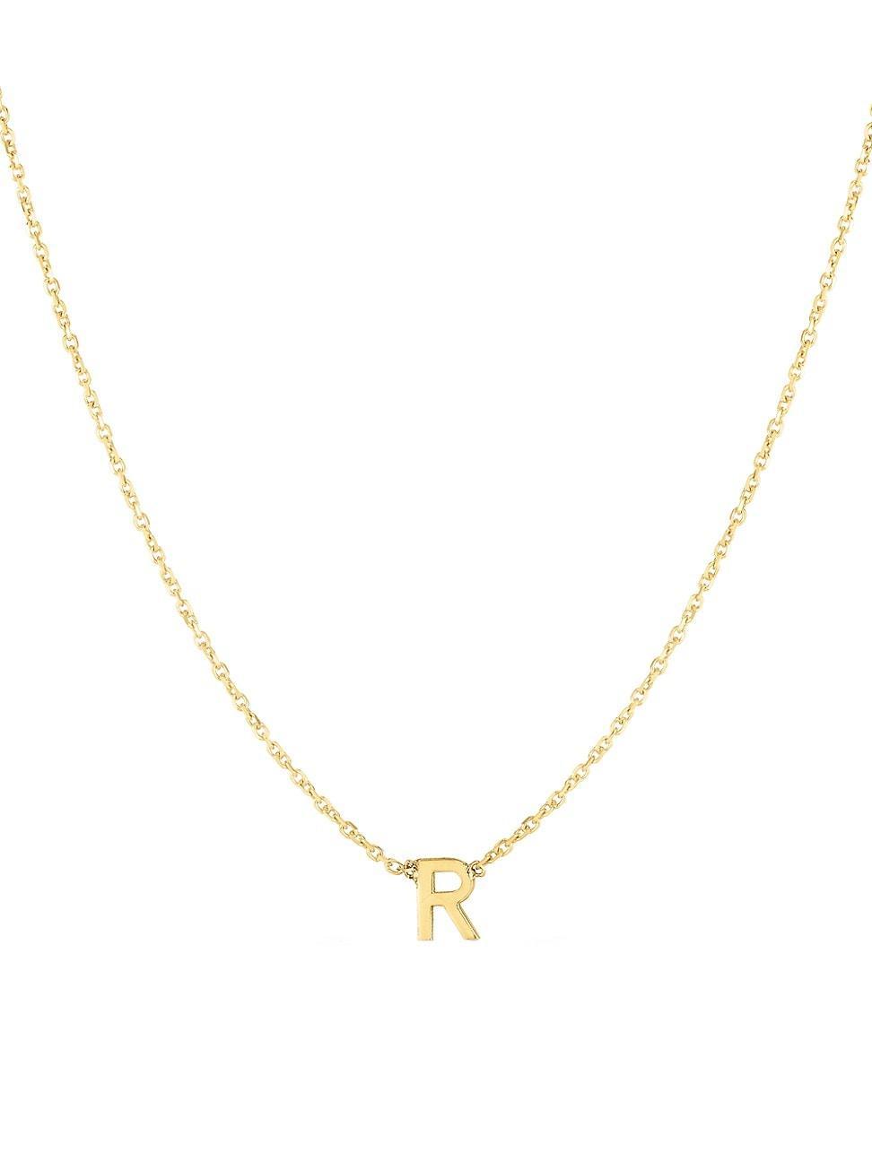 Womens 14K Yellow Gold Initial Pendant Necklace Product Image