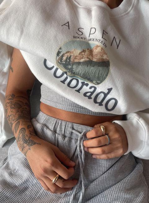 Colorado Oversized Crewneck Sweatshirt White Product Image