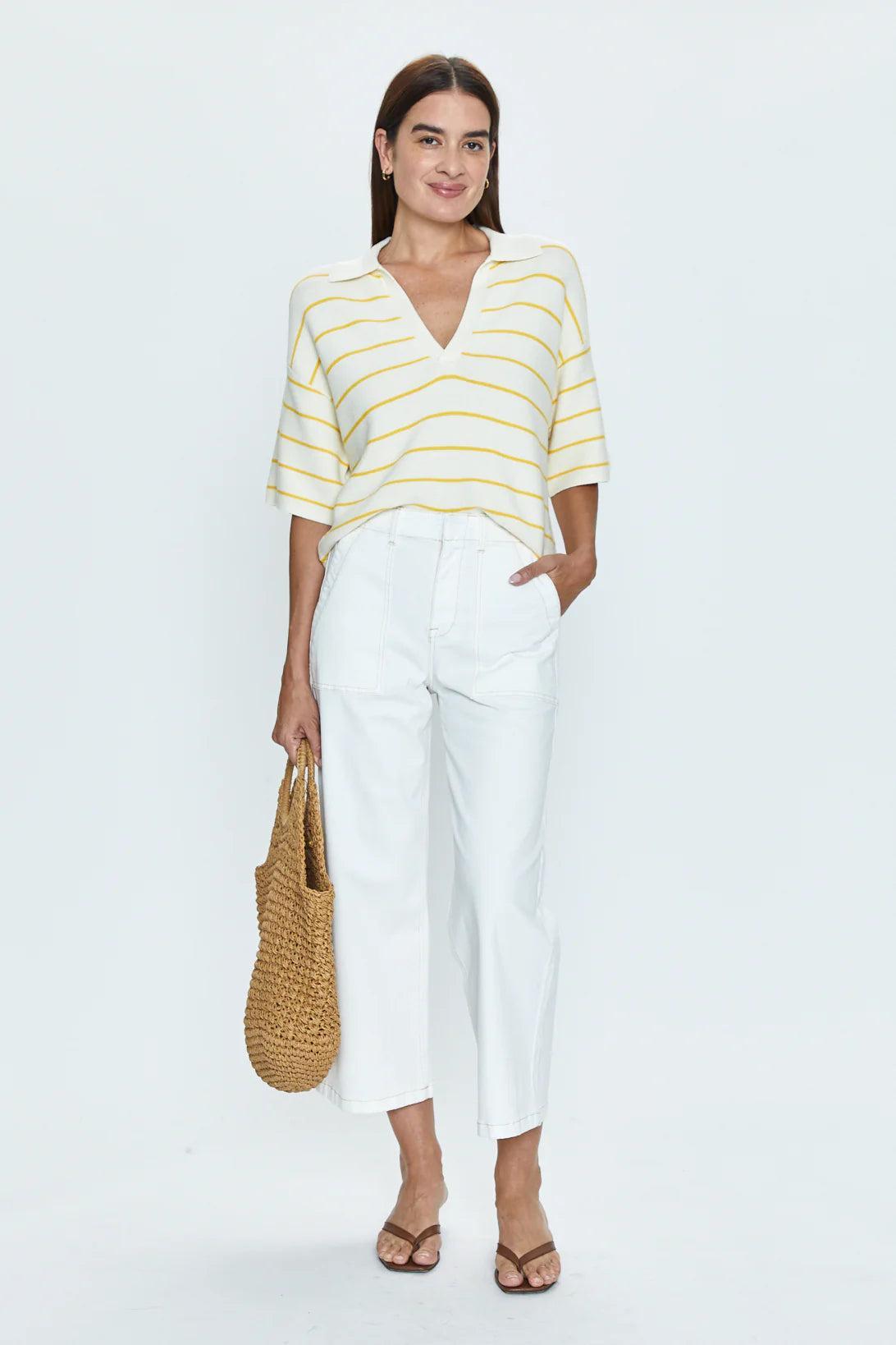 Sophia Wide Leg Pant - Le Blanc Product Image
