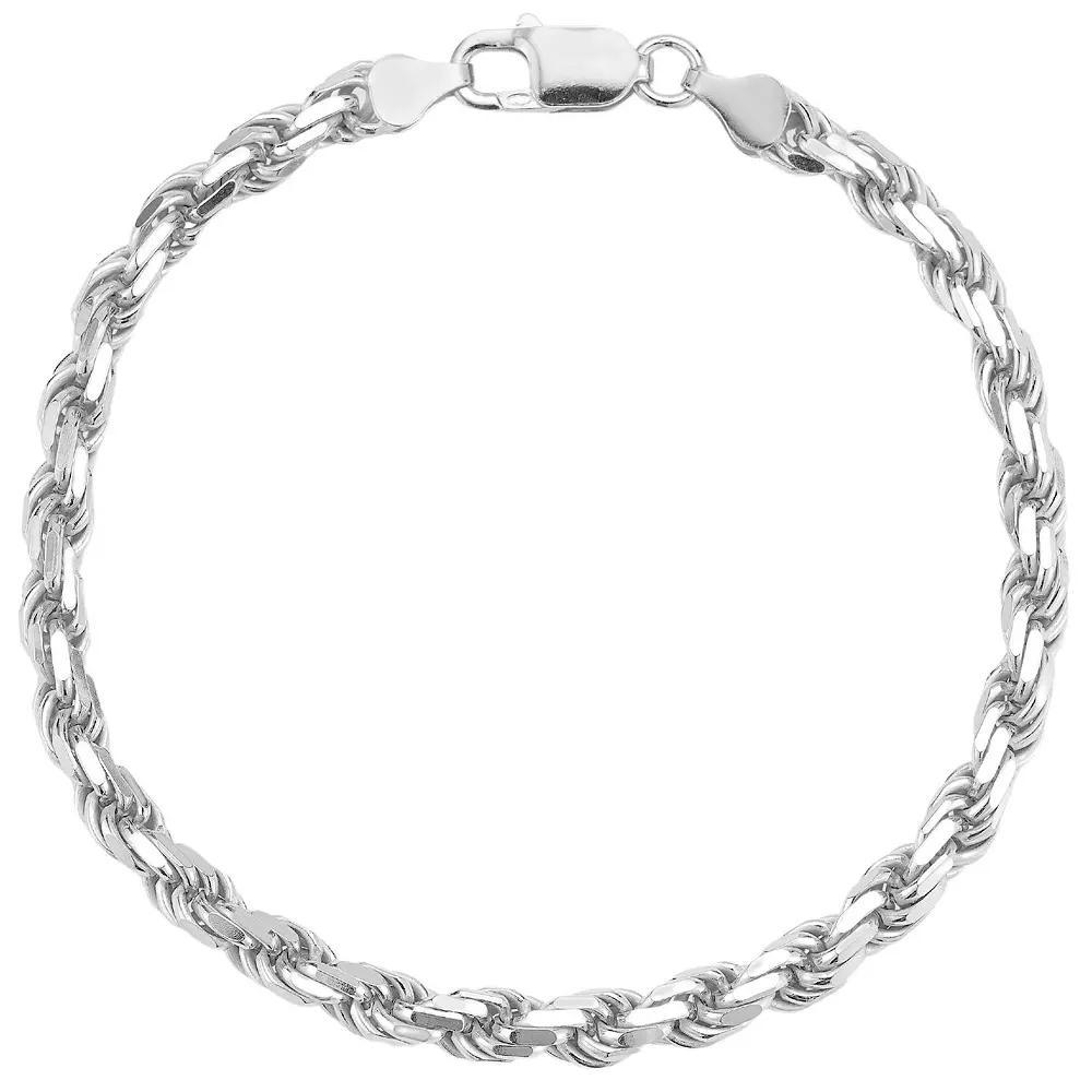 Men's Menster Sterling Silver 5 mm Rope Bracelet, Size: 9" Product Image
