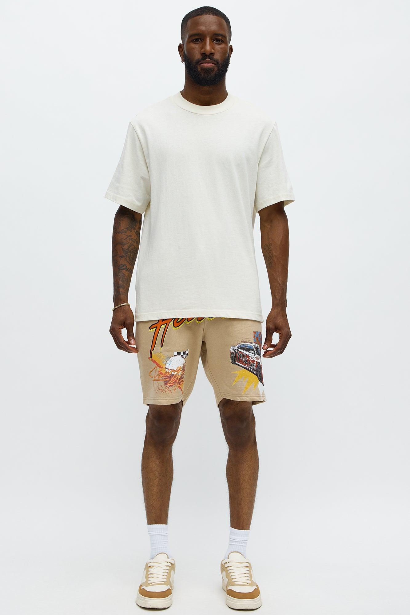 Dodge Hellcat Racing Sweatshorts - Khaki Product Image