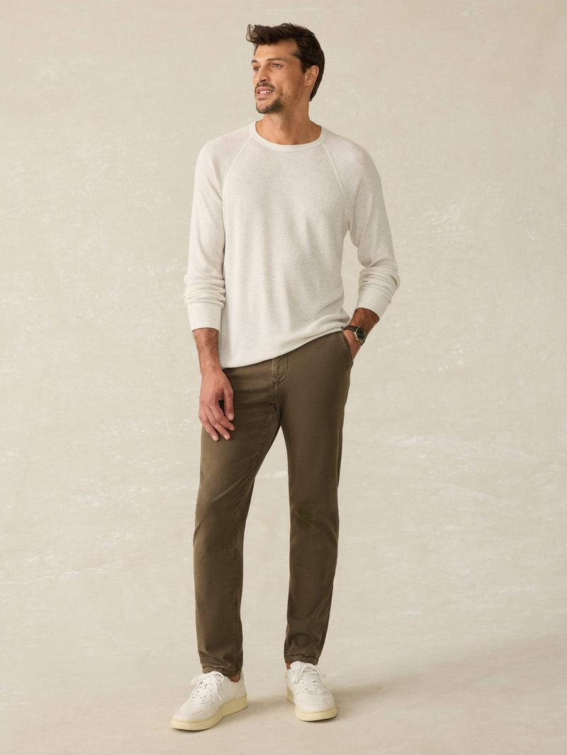 Long-Sleeve Cloud Waffle Crew - Ivory Heather Product Image