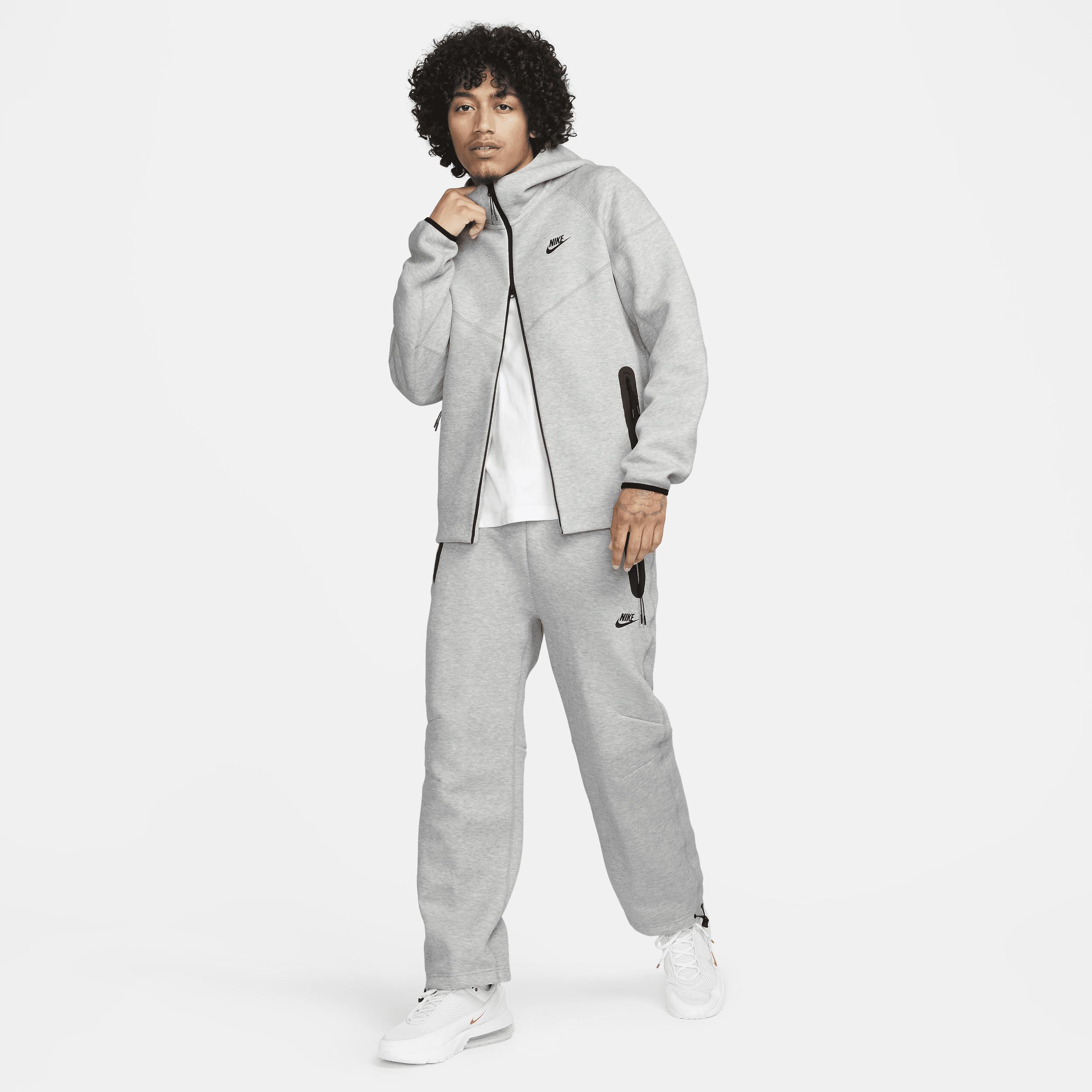 Nike Mens Tech Fleece Open Hem Pants - Dark Grey Heather/Black Product Image