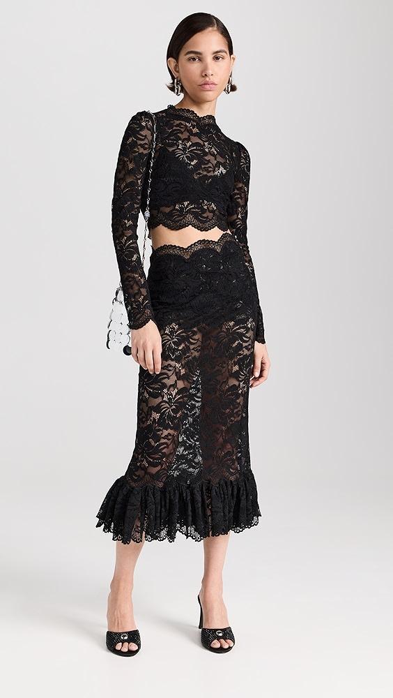 rabanne Maxi Stretch Lace Skirt | Shopbop Product Image