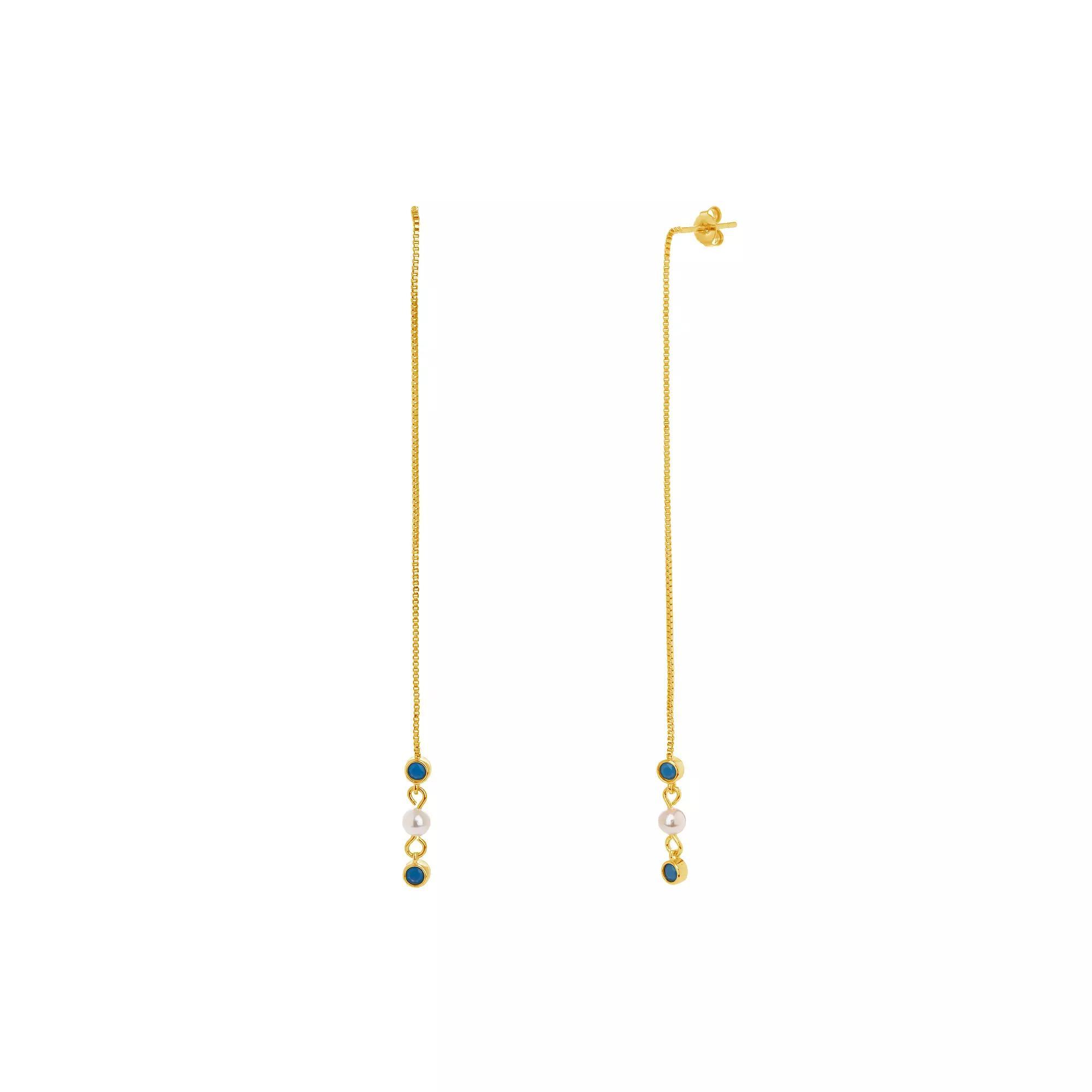 MC Collective Beaded Threader Earrings, Women's, Gold Tone Product Image