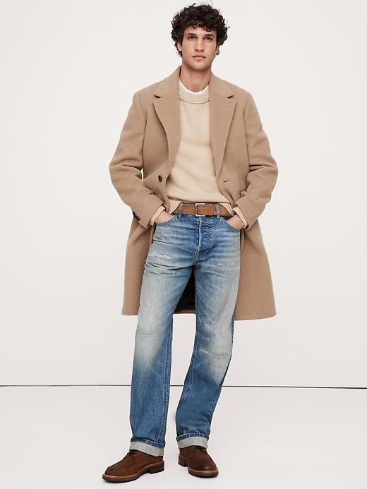 Relaxed Wool-Cotton Crew-Neck Sweater Product Image