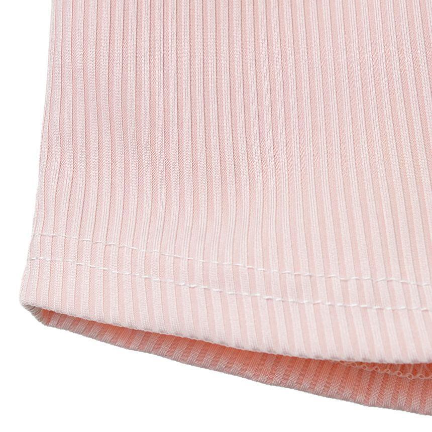 Long-Sleeve Plain Balletcore Crop Top / Mid Rise Tiered Mini Skirt Product Image