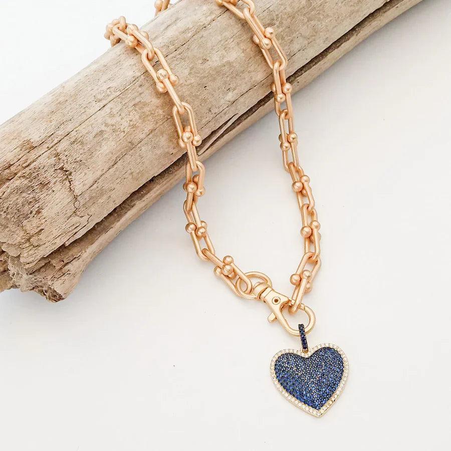 Virtue Mini Pave Heart on Horseshoe Chain Product Image