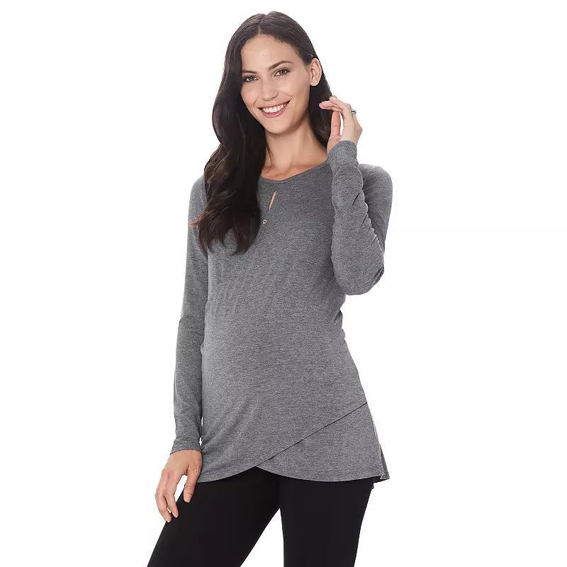 Maternity Cuddl Duds Softwear with Stretch Wrap Front Top, Womens Product Image