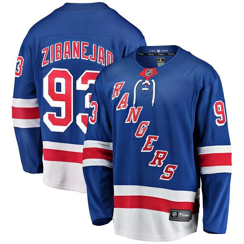 Mens Fanatics Branded Mika Zibanejad Blue New York Rangers Home Breakaway Player Jersey Product Image