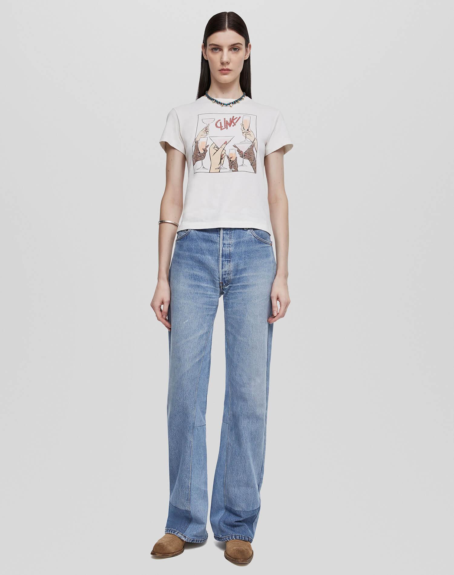 Classic "Cheers" Tee - Vintage White Product Image