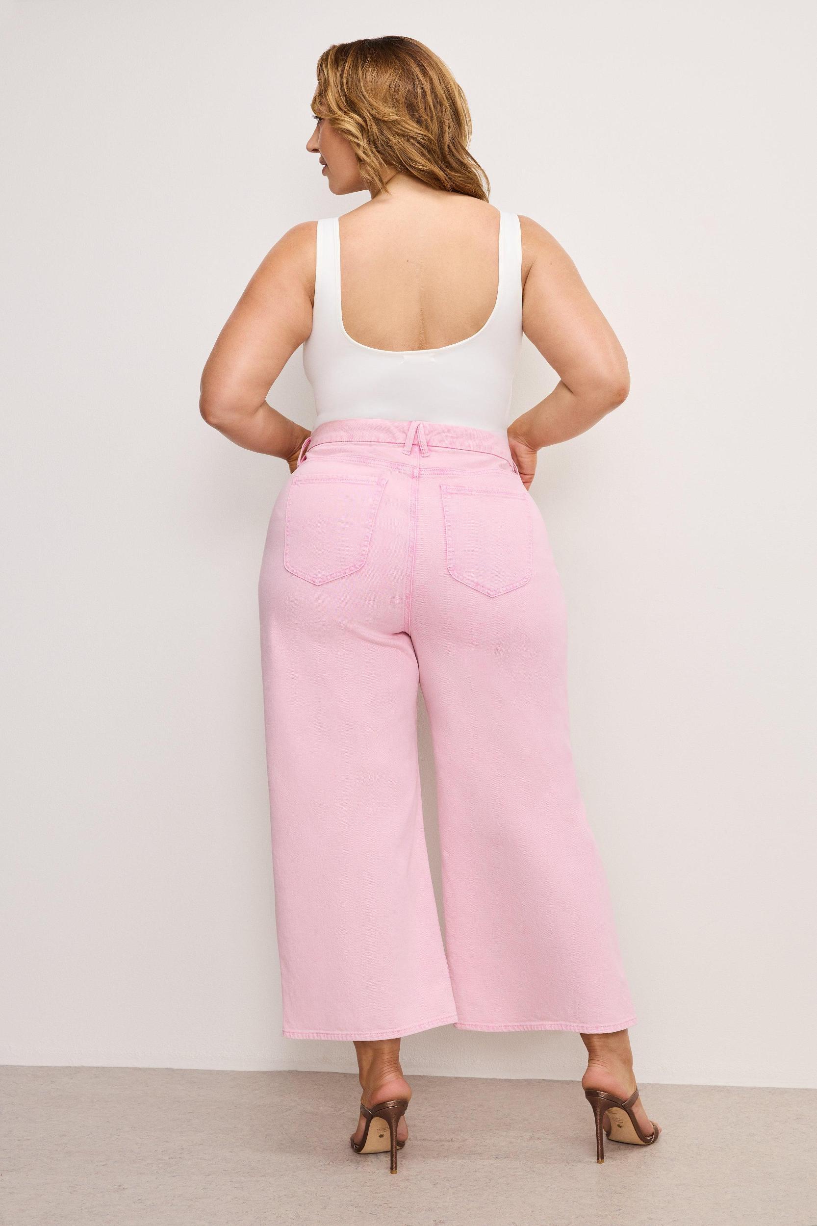GOOD WAIST CROPPED PALAZZO JEANS | MINERAL ROSE QUARTZ001 Product Image
