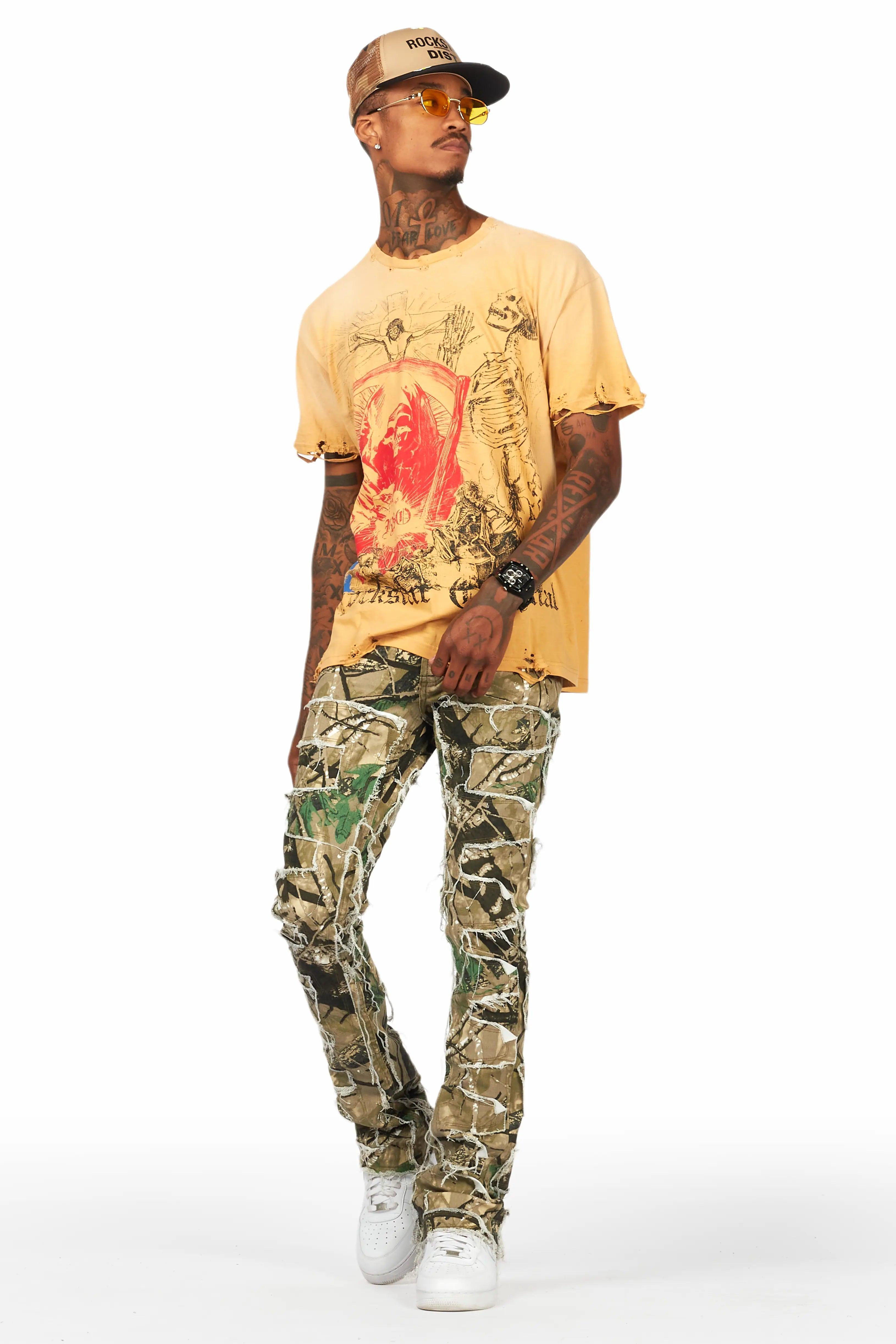 Shake Tree Camo Stacked Flare Jean Male Product Image