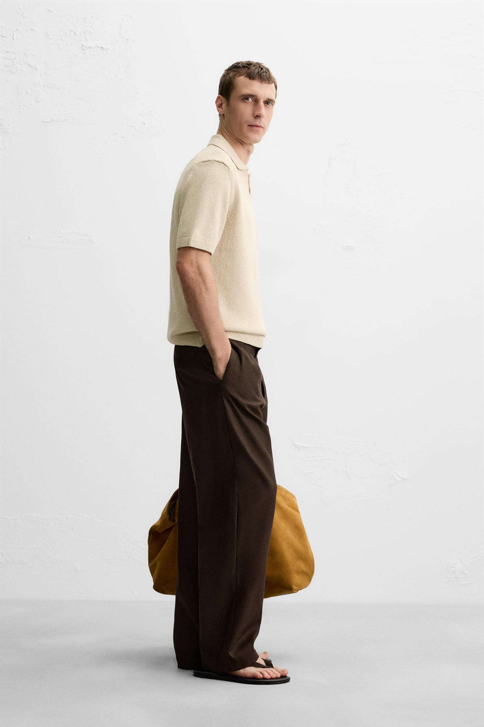 TEXTURED KNIT POLO SHIRT Product Image