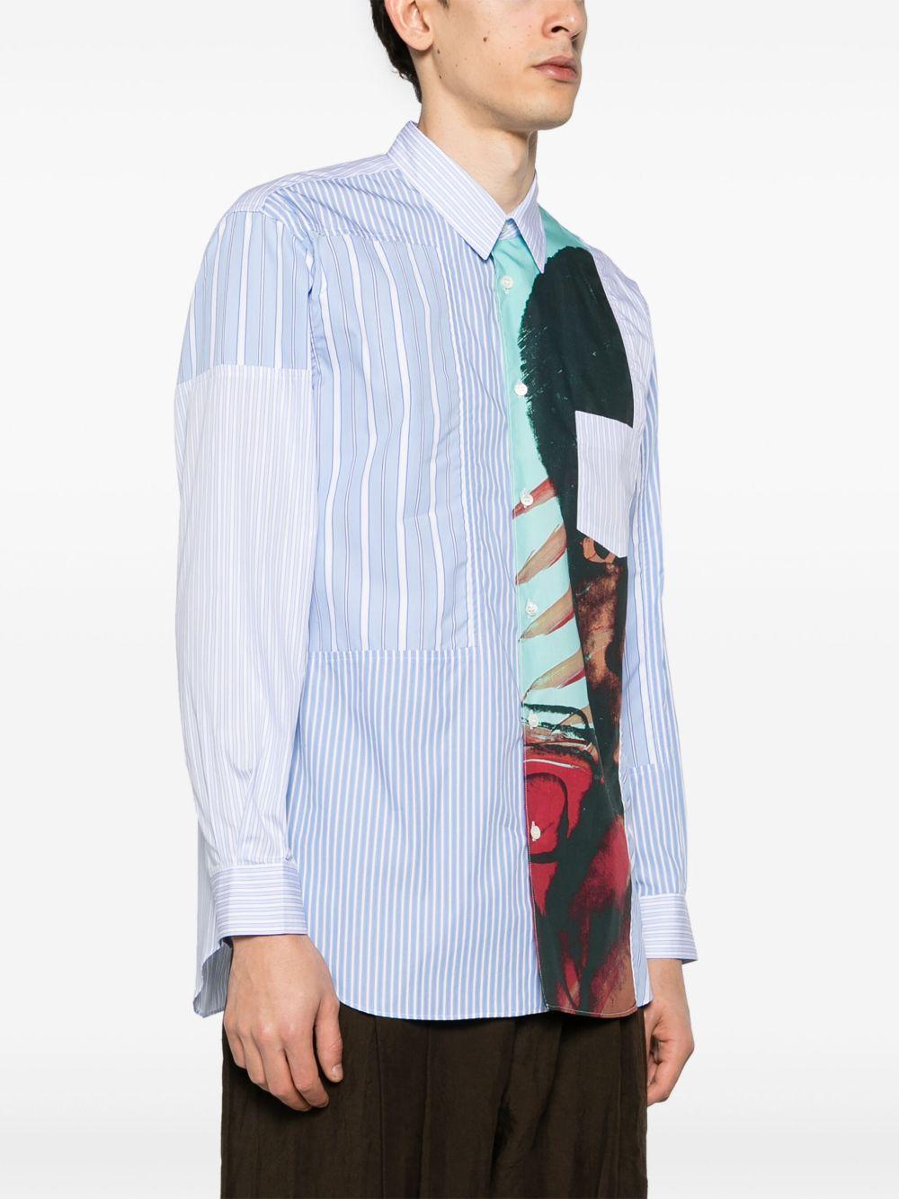 mixed-prints panelled shirt Product Image
