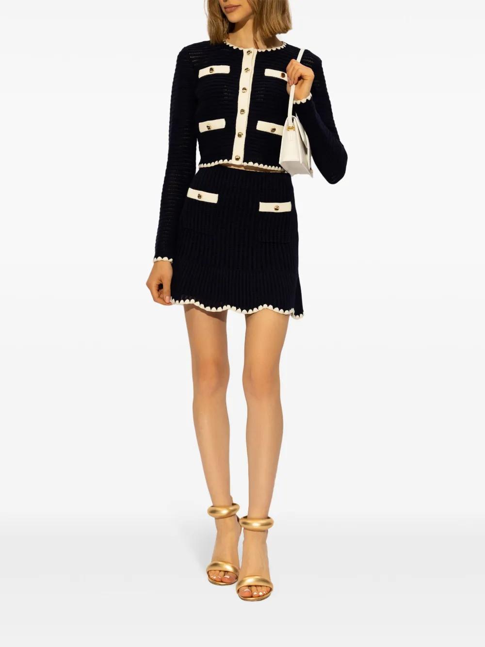 crochet-knit cropped cardigan Product Image