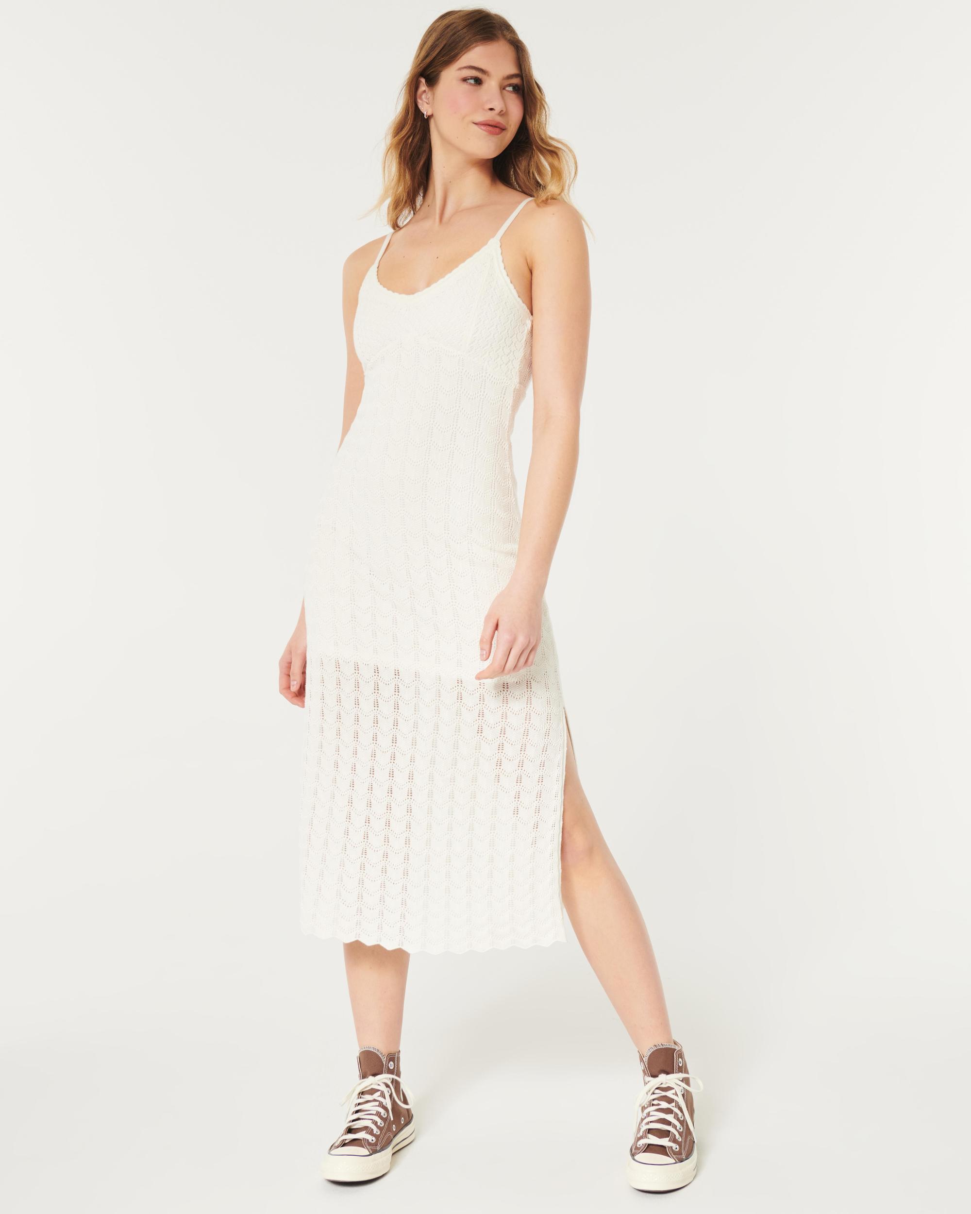 Crochet-Style Midi Dress Product Image