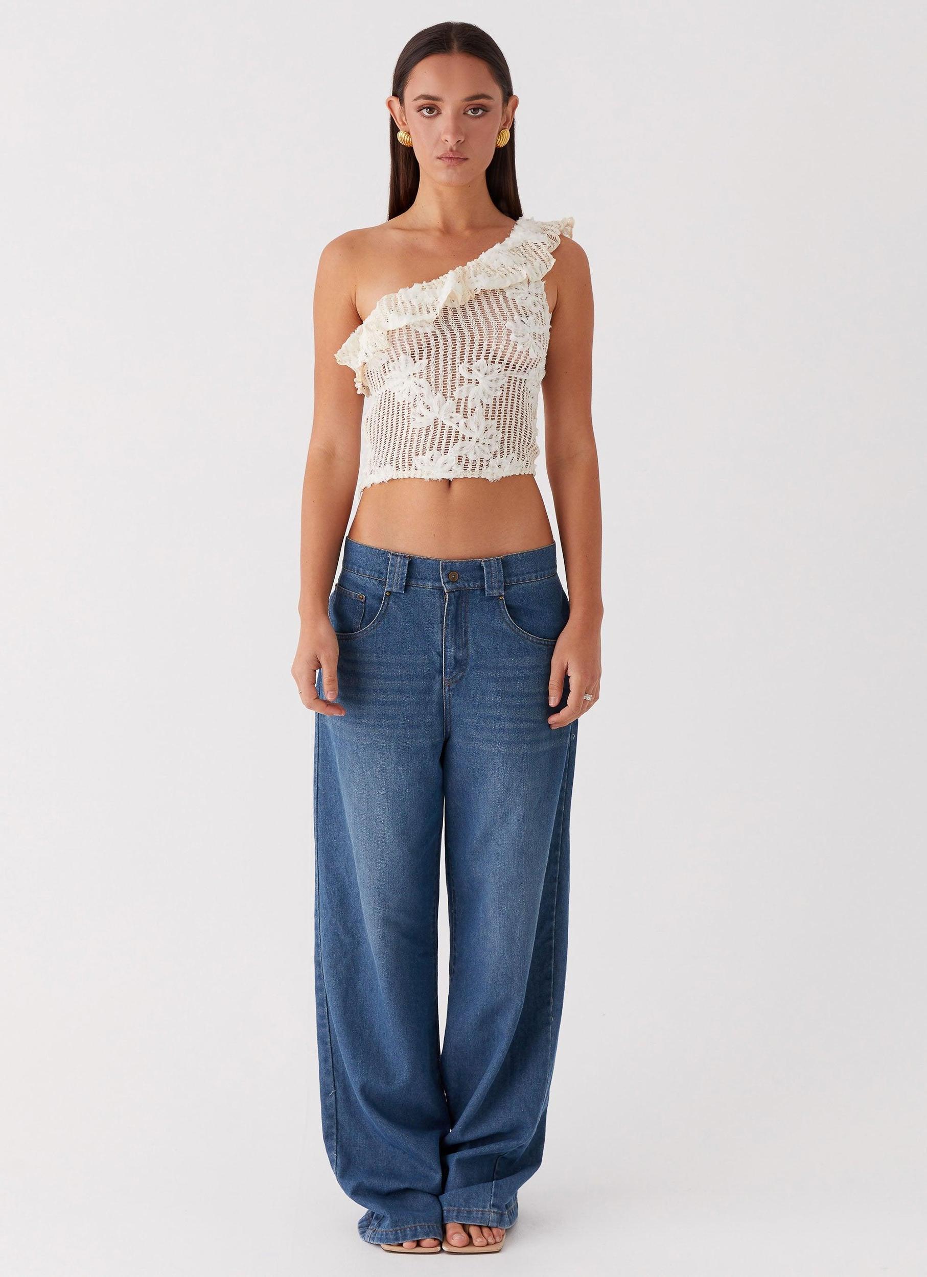 Juilette One Shoulder Top - Ivory Product Image