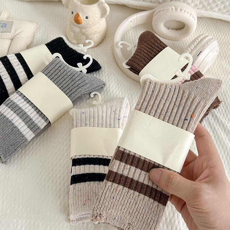 Striped Hem Crew Socks Product Image