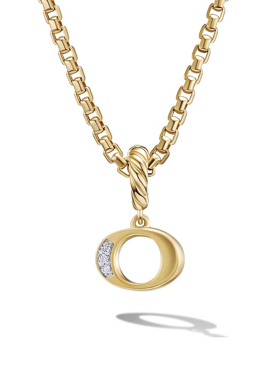 David Yurman 18K Gold Amulets Diamond Pave Initial Pendant Product Image