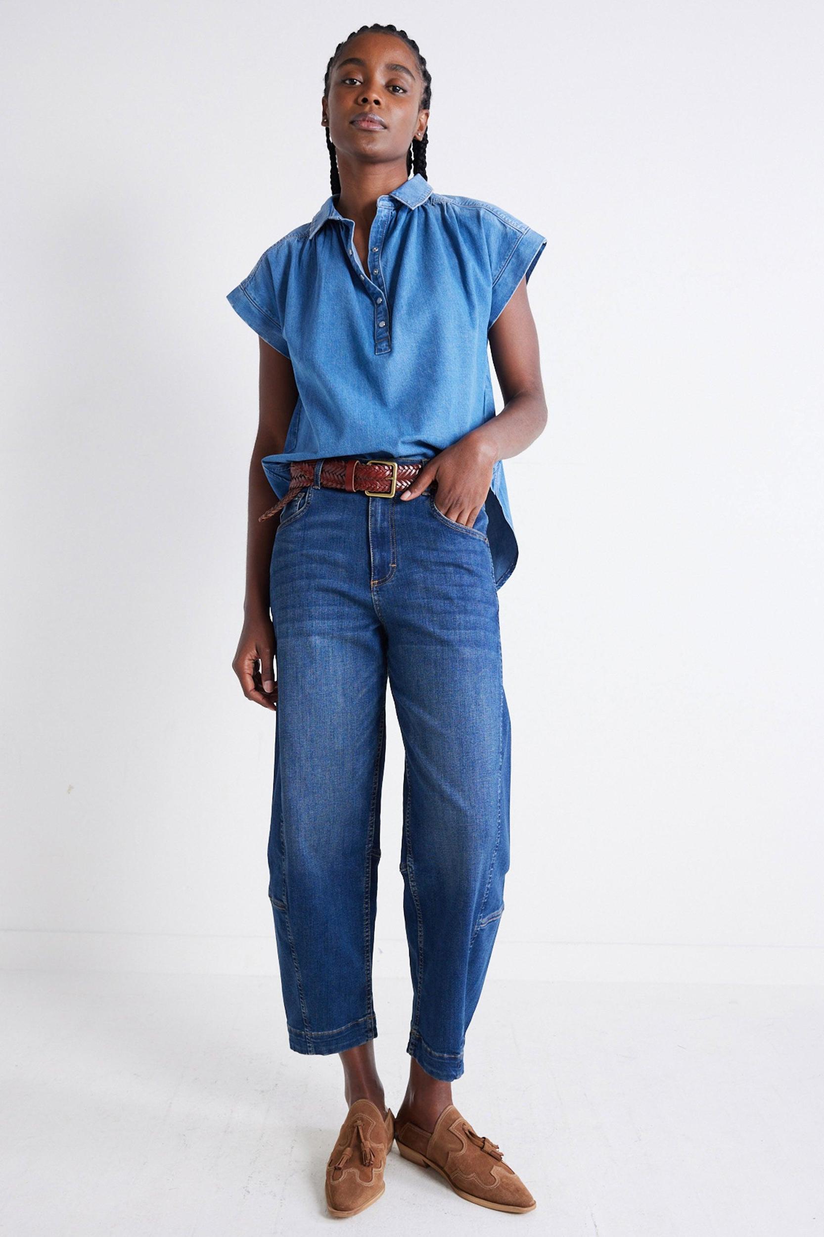 The Nonchalant Oversized Denim Blouse Product Image