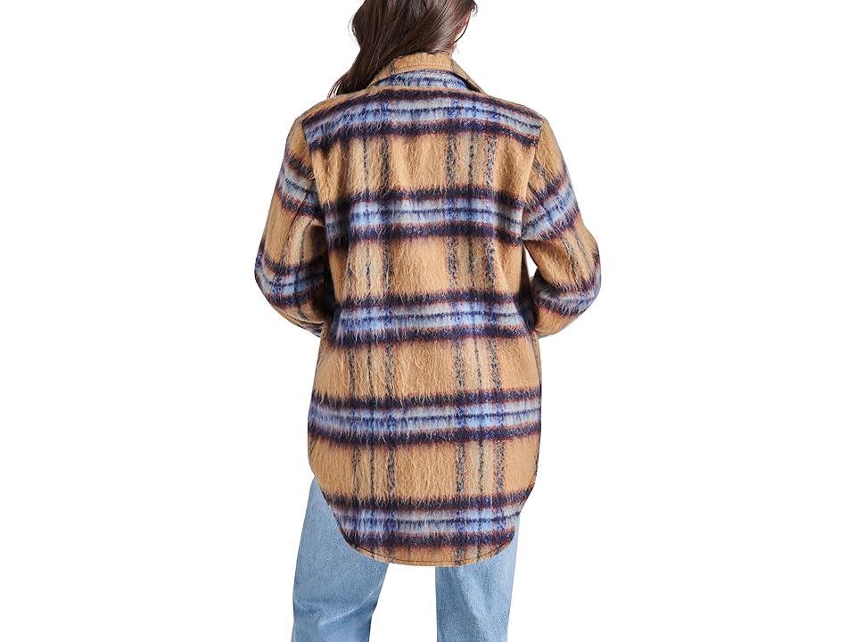 Steve Madden Eldridge Shirt Jacket (Cream Multi Plaid) Women's Clothing Product Image