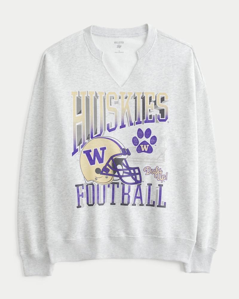 Oversized University of Texas Graphic Notch-Neck Sweatshirt Product Image