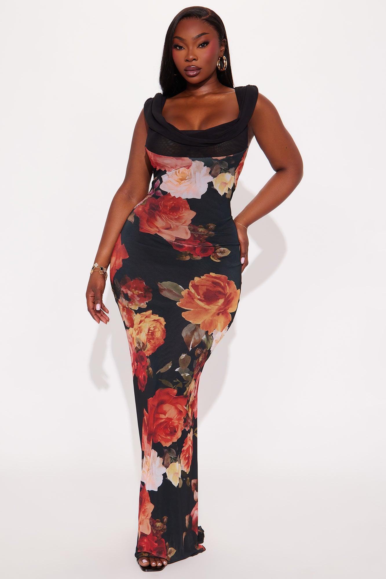 Karol Backless Mesh Maxi Dress - Black/combo Product Image