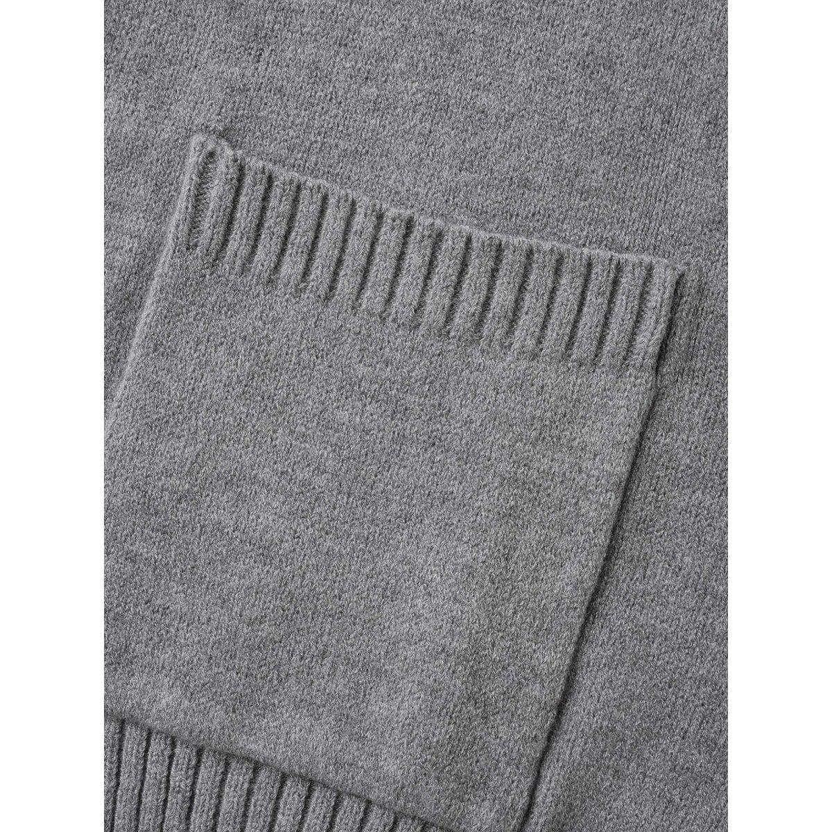 Plus Size Supersoft Essentials Open Pockets Cardigan DimGray Women Basics Loose Long Sleeve Everyday Cardigans BloomChic 28/5X Product Image