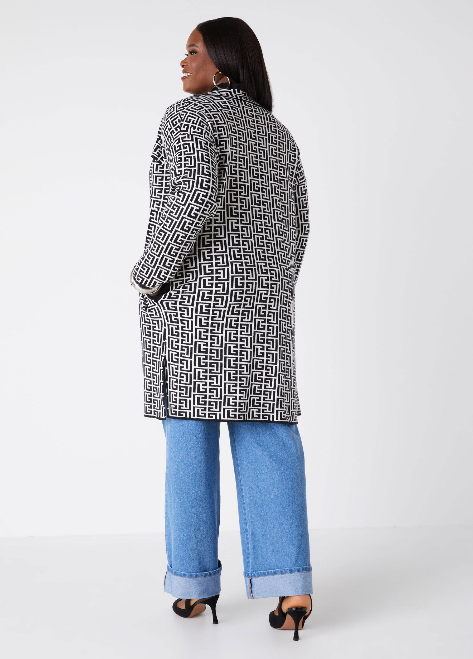 Geo Intarsia Knit Cardigan Product Image