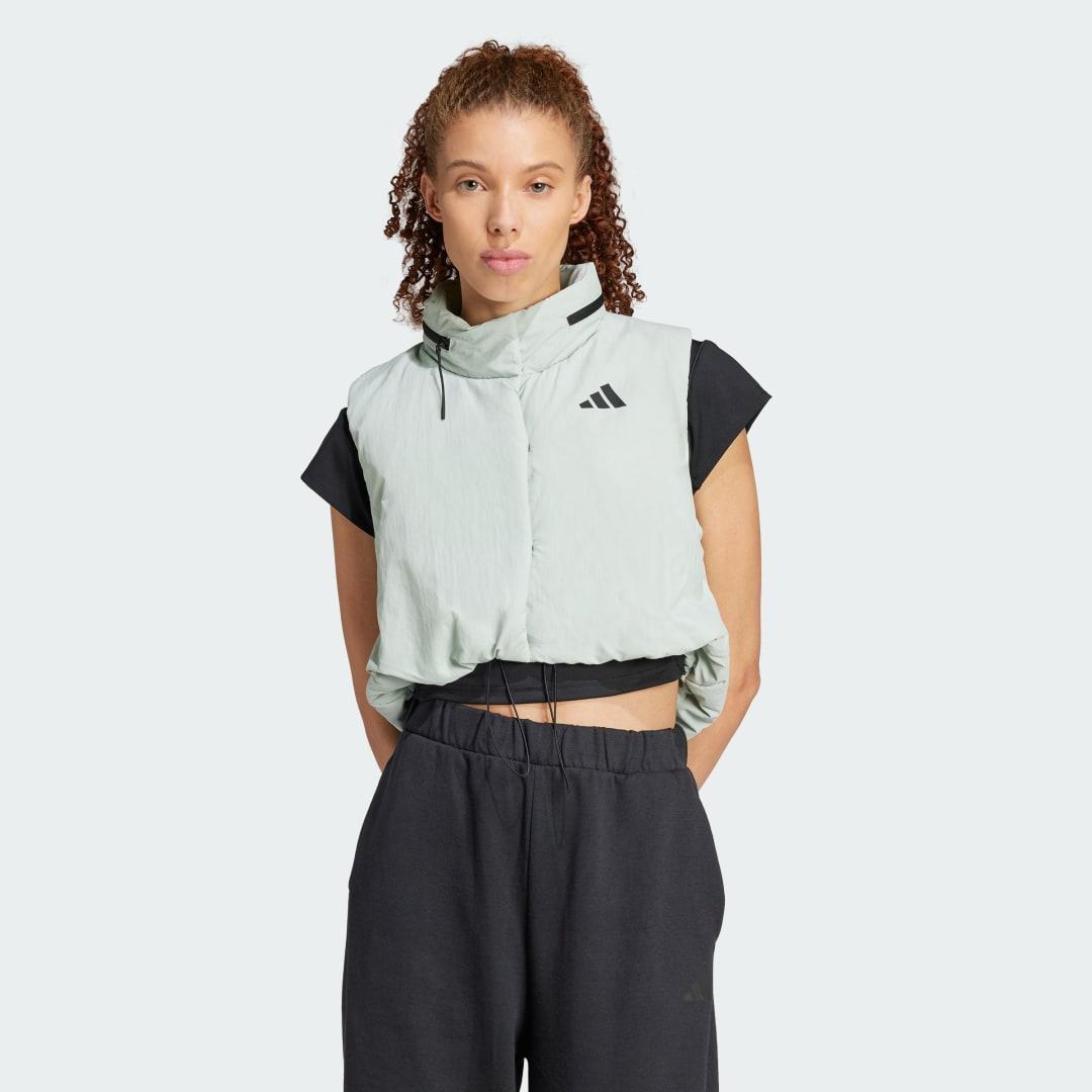 adidas City Escape Cropped Vest Wonder Silver L Womens Product Image