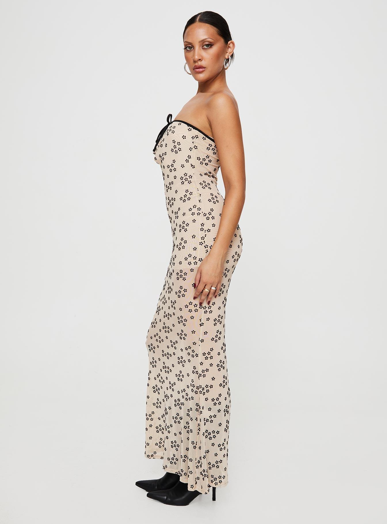 Illuminating Maxi Dress Beige Floral Product Image