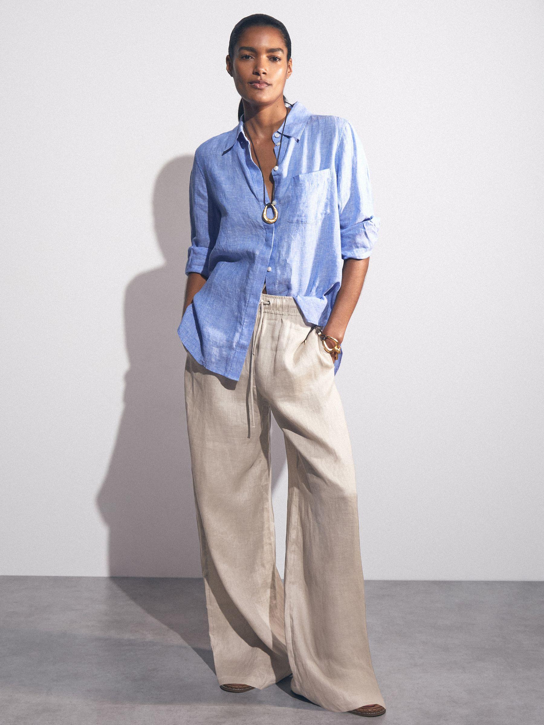 Petite Side Button Wide Leg Jeans in Cream Product Image