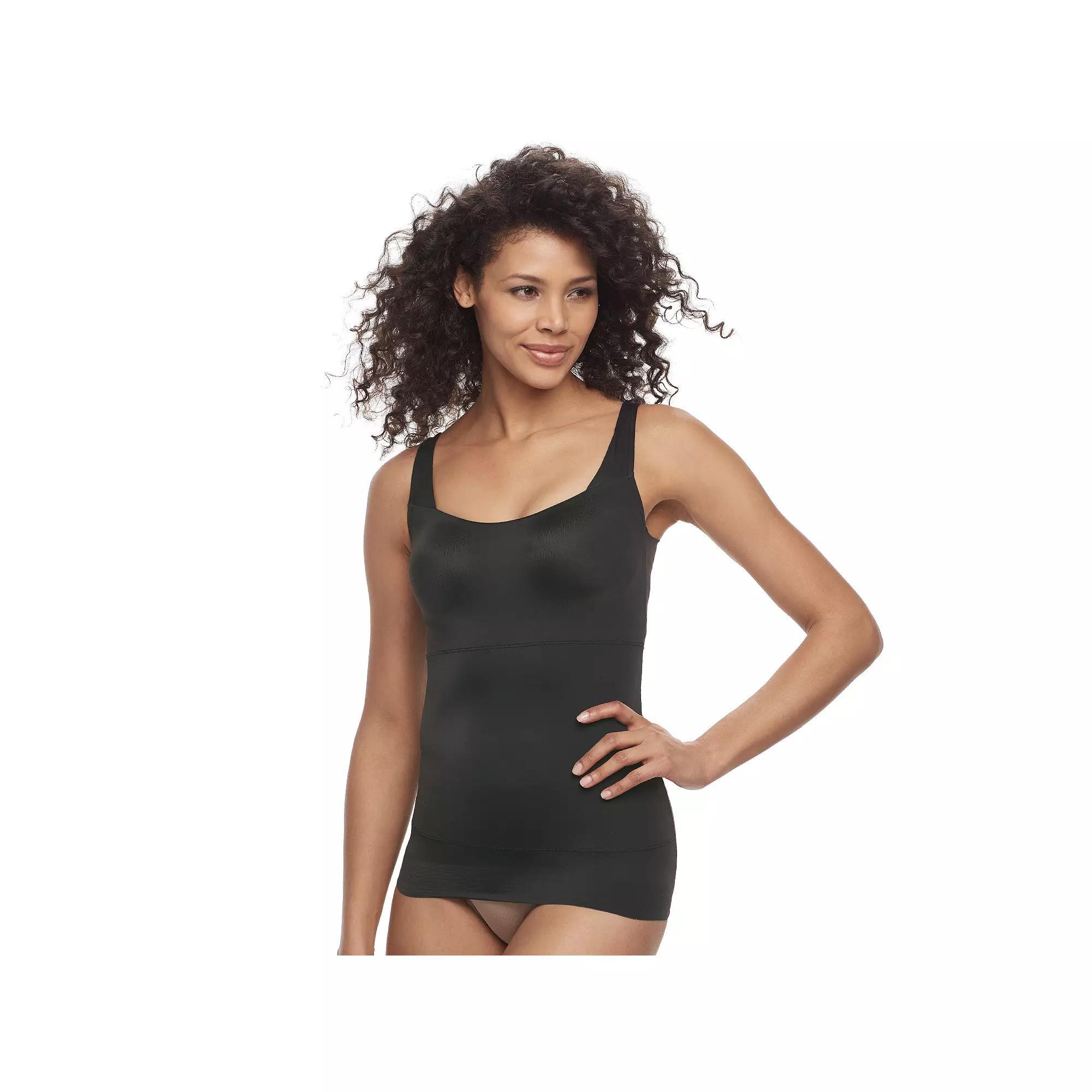 Naomi & Nicole® Firm Control Shapewear No Side Show Back Smoothing Tummy Shaping Camisole 7504, Women's, Size: Medium, Black Product Image