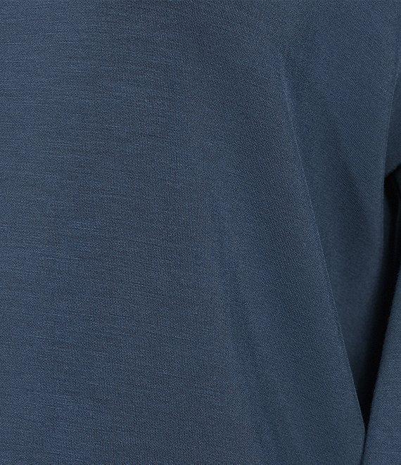 Westbound Printed Ruched Sleeve Crew Neck Top Product Image