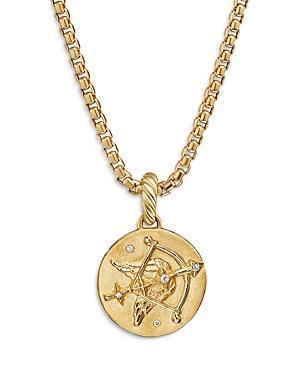 David Yurman 18K Yellow Gold Diamond Aquarius Amulet Pendant Product Image