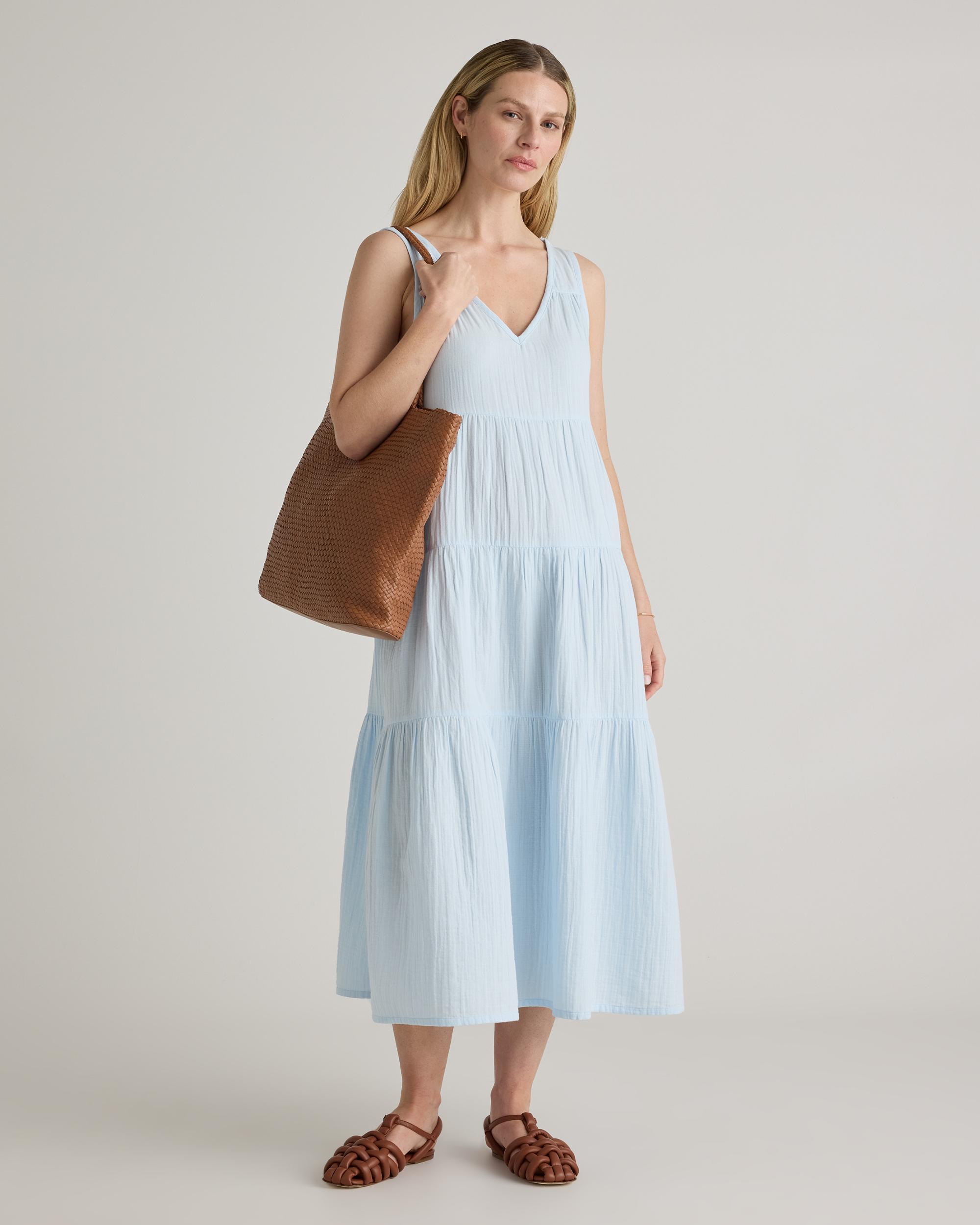 Quince | Women's Gauze Tiered Maxi Dress Organic Cotton Product Image