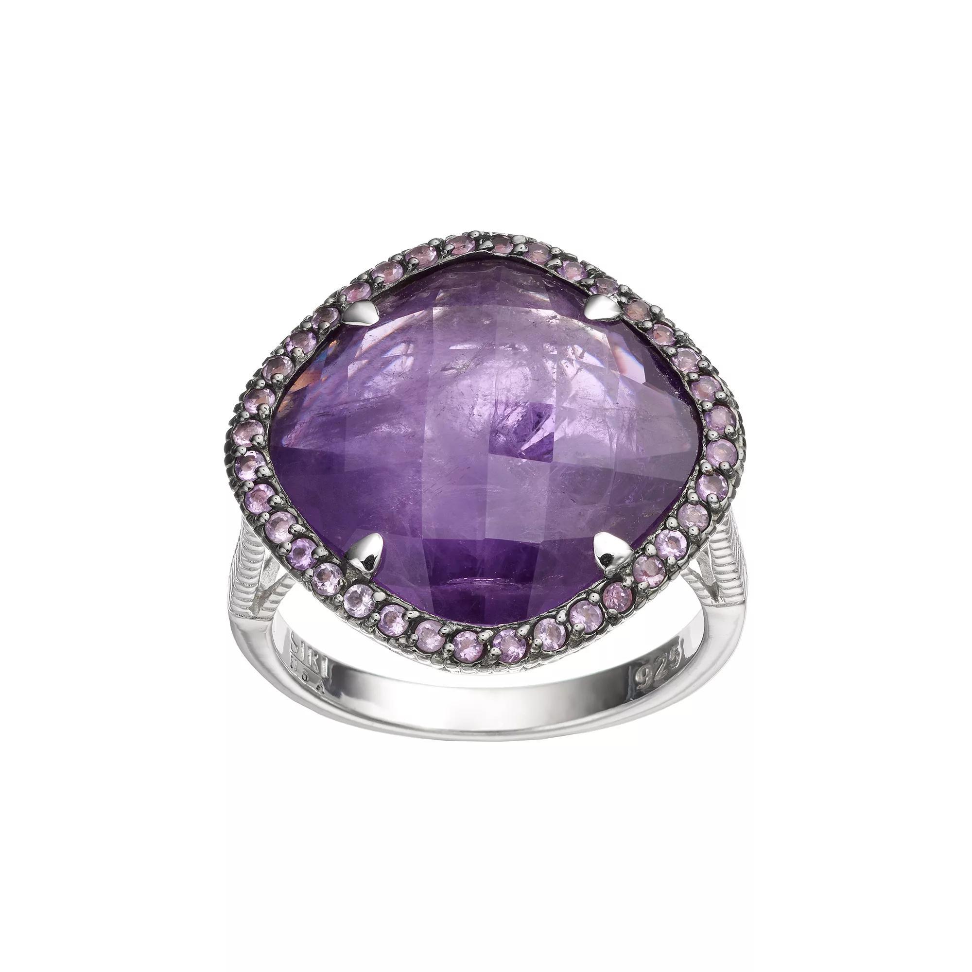 SIRI USA by TJM Sterling Silver Amethyst Halo Ring, Women's, Size: 6, Multicolor Product Image
