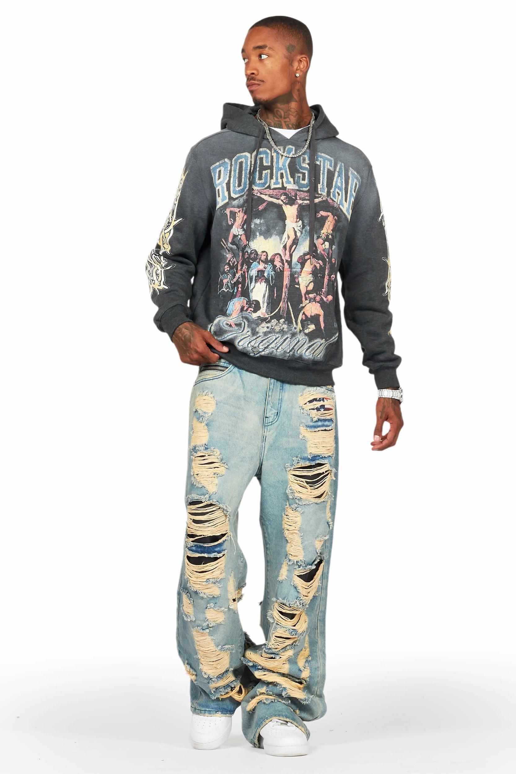 Mical Blue Baggy Fit Jean Male Product Image