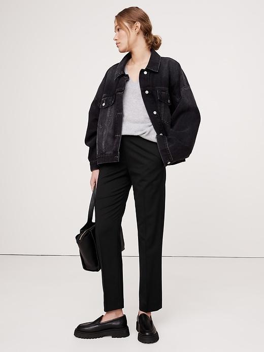 High-Rise Slim Italian Wool Ankle Pant Product Image