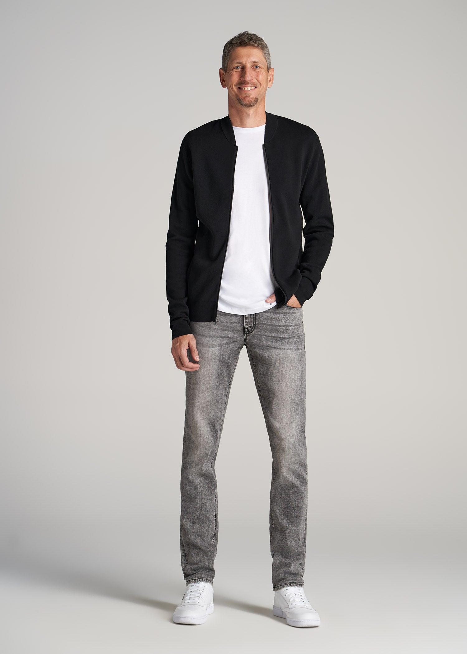Dylan Slim Fit Jeans for Tall Men in Washed Faded Black Product Image