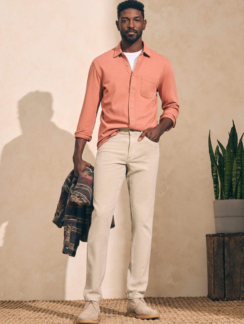 Stretch Terry 5-Pocket Pant - Stone Product Image