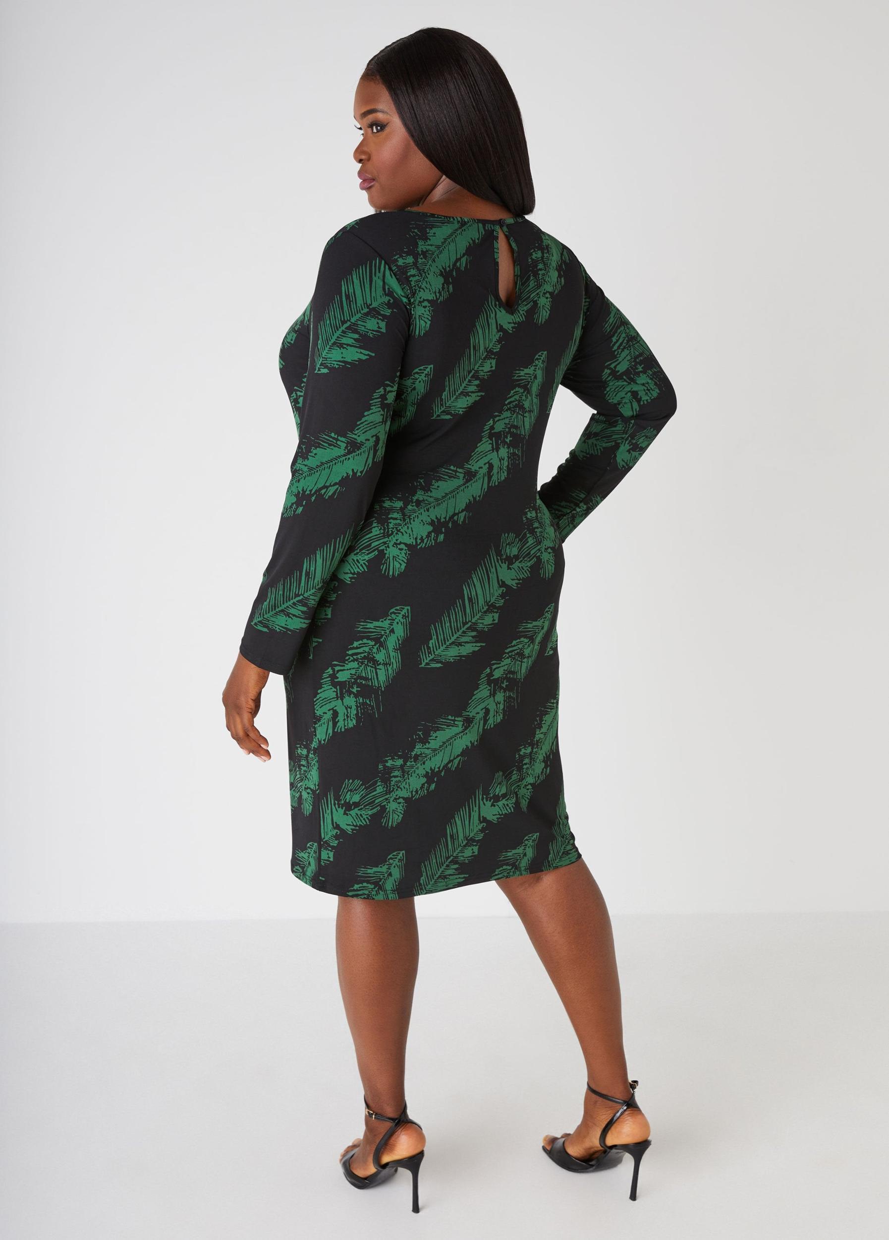 Leaf Print Bodycon Dress Product Image
