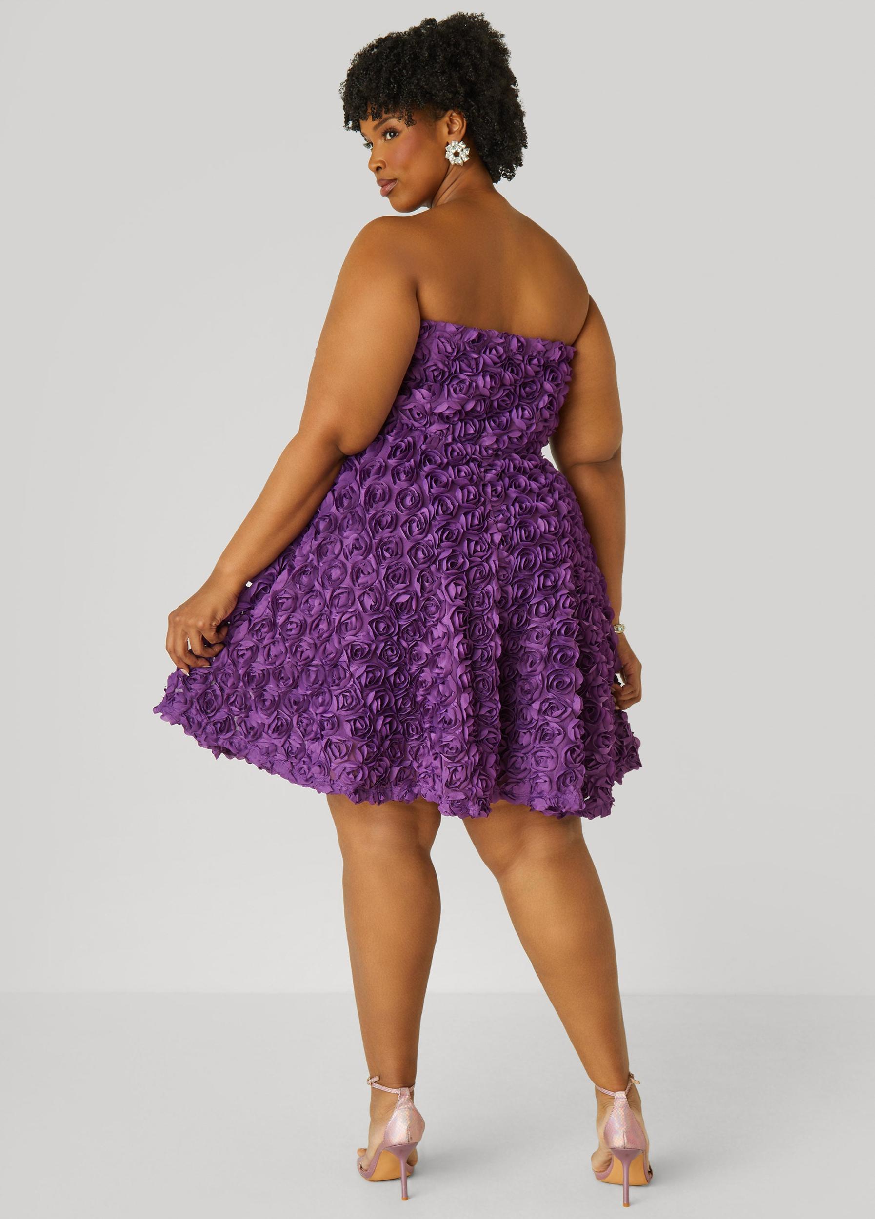 Strapless Rosette A Line Dress Product Image