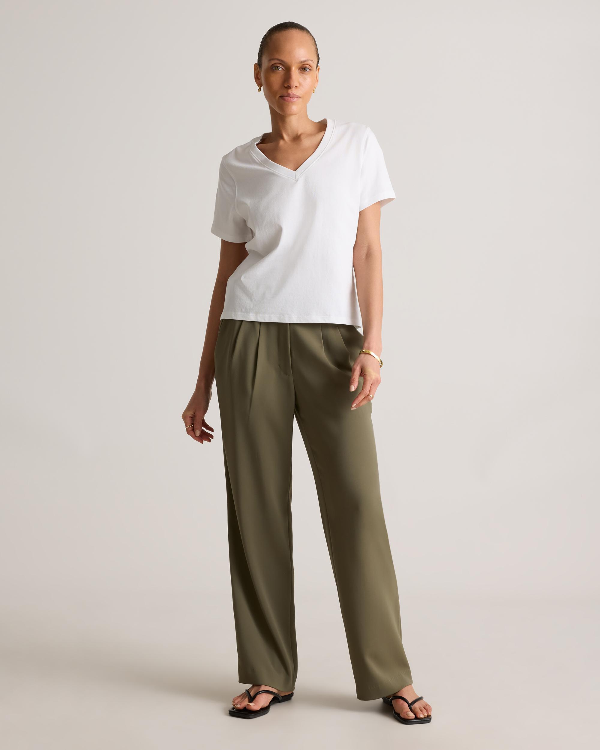 Quince | Women's Boxy V-Neck T-Shirt Size XL, Organic Cotton Product Image