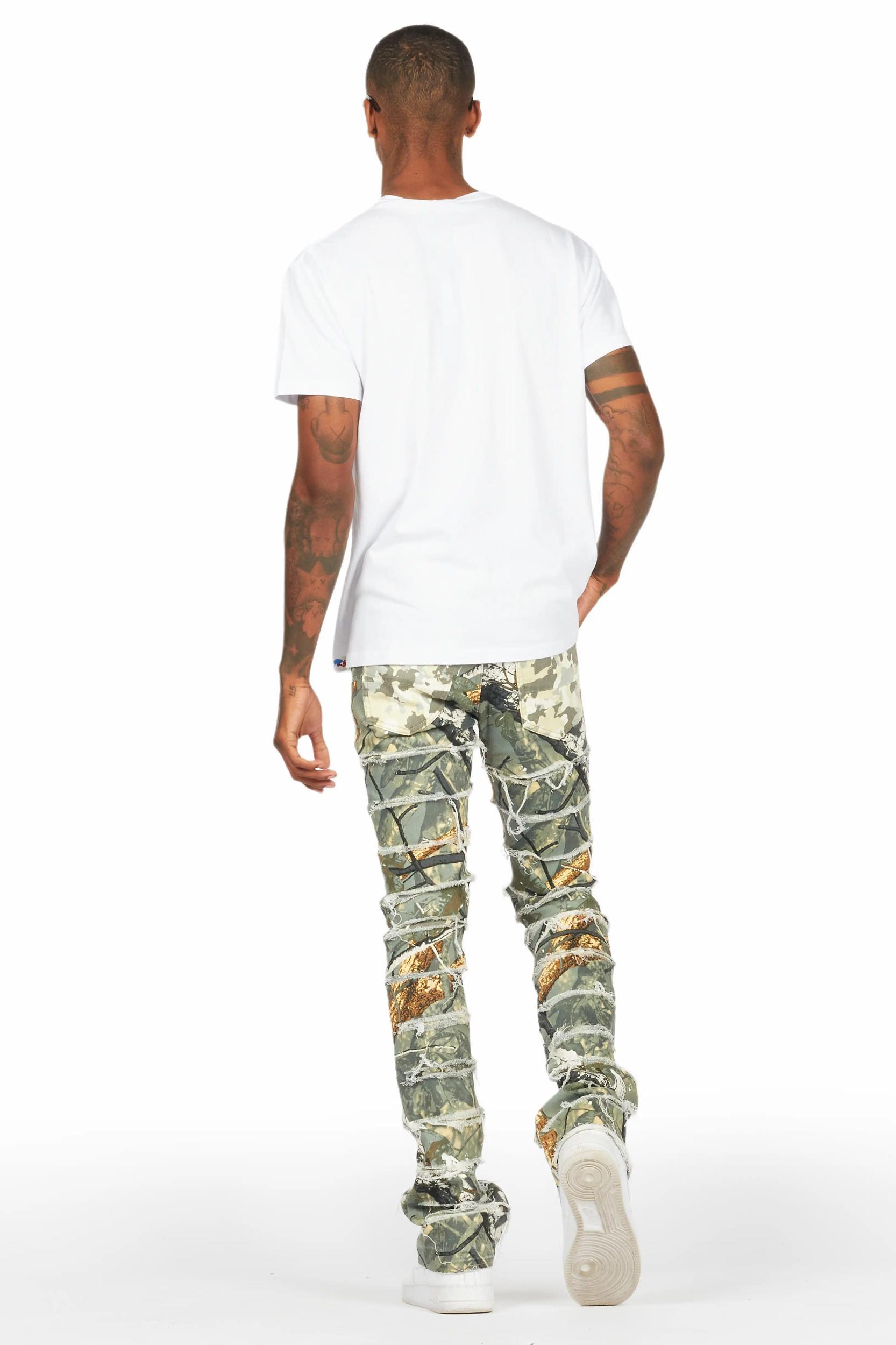 Miguelo Tree Camo Stacked Flare Jean Male Product Image